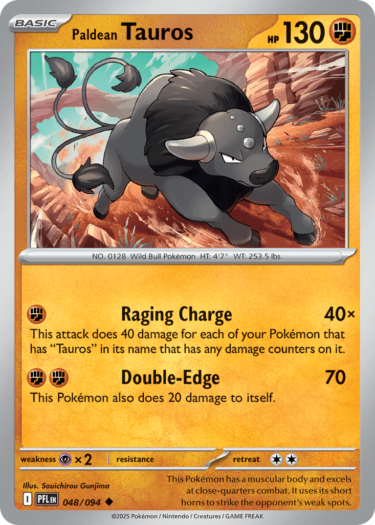 Paldean Tauros card