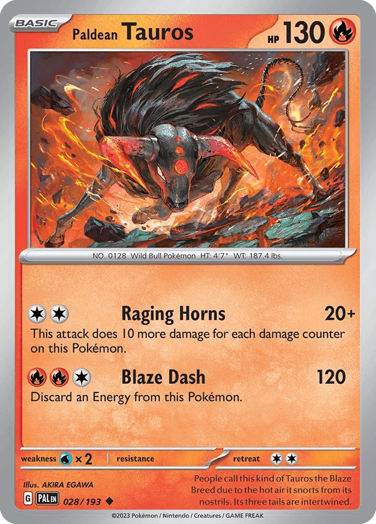 Paldean Tauros card